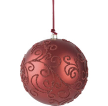 Vianočná guľa s dekorom a pútkom na zavesenie