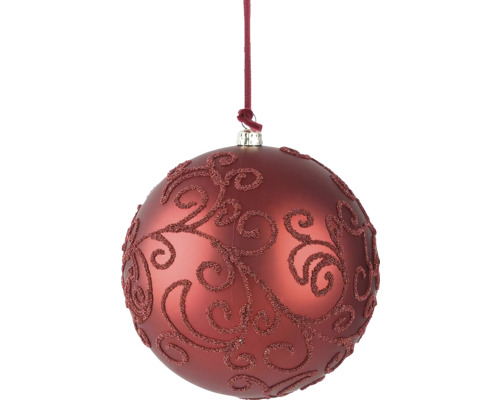 Vianočná guľa s dekorom a pútkom na zavesenie