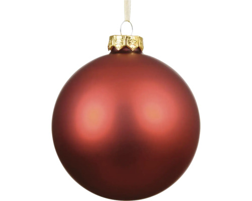Vianočná ozdoba sklenená guľa Ø 15 cm matná červená Vínová vianočná guľa so závesom