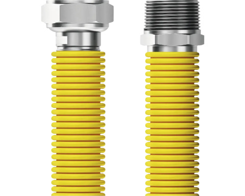 Flexi hadica Flexira pre plyn x 1" x 75 cm Dve plynové hadice s pružnou vonkajšou stenou s rebrami a rôznymi koncovkami