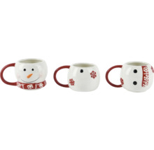 Keramické hrnčeky s dizajnom snehuliaka a motívom snehových vločiek