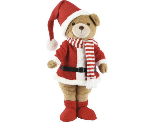 Plyšový medvěd s čepicí vánoční 60 cm Macko ako Santa Claus s čiapkou, kabátom a šálom