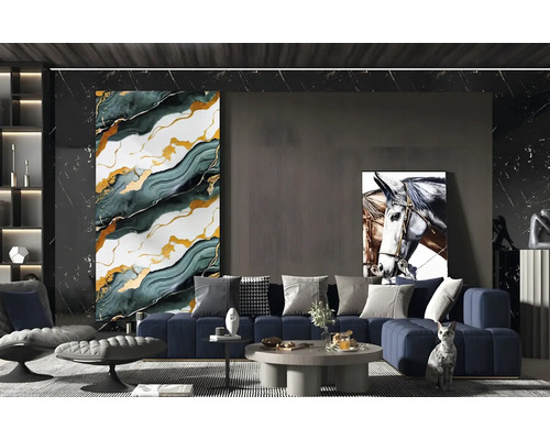 Samolepiaci PVC panel Mramor blue ocean obklad na stenu zelený 120 x 180 cm