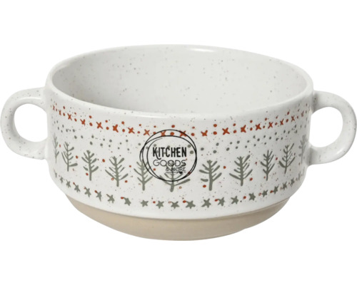 Dekoratívna miska polievková 16 x 12 x 6 cm vianočný motív Polievková miska s dvoma ušami a vianočným vzorom