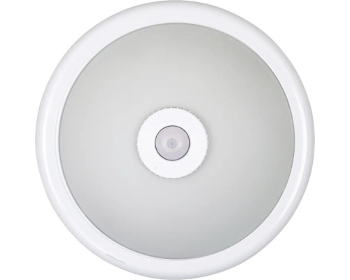 LED stropné svietidlo DARA 12W 900lm 4000K biele so senzorom a núdzovým modulom Guľaté stropné svietidlo s pohybovým senzorom
