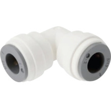 Plastová rohová spojka pre hadicové spoje