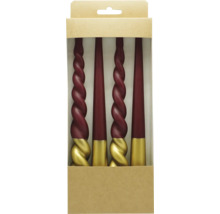 Dekoratívne stolové sviečky v balení po štyroch, čiastočne špirálovité