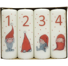 Sada adventných sviečok s číslami a vianočnými motívmi