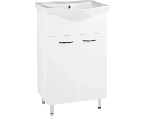 Skrinka pod umývadlo s dvomi dvierkami a umývadlom na dosku