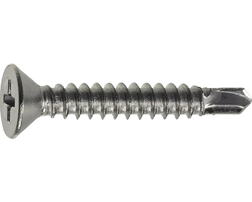 Skrutka do plechu so zapustenou hlavou a vŕtacím hrotom