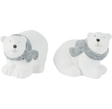 Dve dekoratívne figúrky ľadových medveďov so šálom