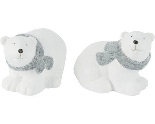 Dve dekoratívne figúrky ľadových medveďov so šálom