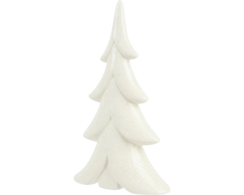 Vianočné dekorácie stromček terakota 23 cm biely Dekoratívna figúrka vianočného stromčeka z keramiky