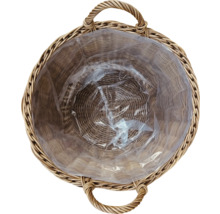 Prútený kôš na rastliny s fóliou a držadlami