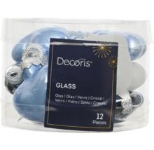 Sada 12 sklenených srdiečok na dekoráciu