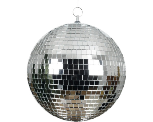 Vánoční ozdoba diskokoule Ø 25 cm stříbrná Zrkadlová diskoguľa so závesným zariadením