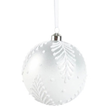 Vianočná guľa s listovými motívmi a vešiakom