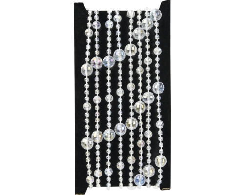 Girlanda z korálikov plastová 270 cm priehľadná Dekoratívny korálkový záves s čírymi plastovými korálkami