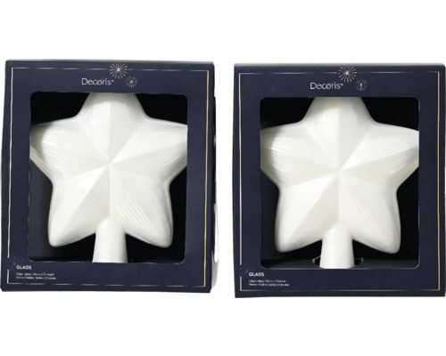 Vianočná špička na stromček hviezda sklenená 17 cm biela Sklenená hviezda na vianočný stromček v obale