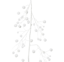 Dekoratívna vetva s bobuľami v bielej farbe