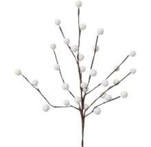 Dekoratívna vetva s bielymi bobuľami na dekoráciu