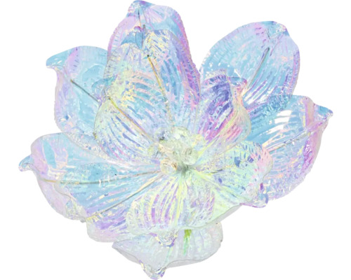 Dekoračný umelý kvet magnólia 14 cm holografický efekt Dekoratívna umelá kvetina s trblietavými okvetnými lístkami