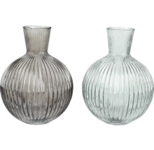 Dve ryhované sklenené vázy