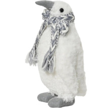 Dekoratívny tučniak so šálom ako sviatočná dekorácia