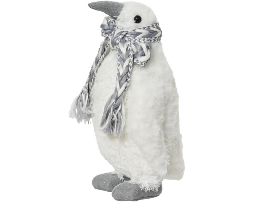 Dekoratívny tučniak so šálom ako sviatočná dekorácia