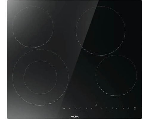 Čierna indukčná varná doska Mora so štyrmi varnými zónami