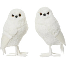 Dve dekoratívne biele sovy