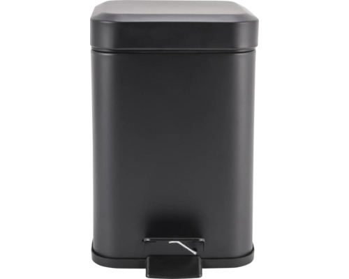 Čierny kovový odpadkový kôš s obdĺžnikovým vekom