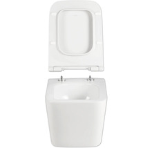 Závesné WC s hlbokým splachovaním s otvoreným splachovacím kruhom a WC sedadlom