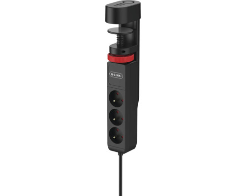 Zásuvková lišta Q-Link Power Strip 3x 230 V, 2x USB-A, 1x USB-C s 1,4 m káblom Stolová zásuvka Q-Link s tromi zásuvkami a portami USB