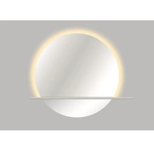 Okrúhle zrkadlo do kúpeľne s osvetlením Cordia ROUND MIRROR WITH ALUMINIUM SHELF IP 44