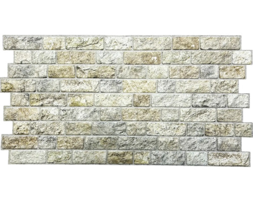 Samolepiaci PVC panel Stone Stone beige 98 x 50 cm Múr z mozaikových dlaždíc z prírodného kameňa