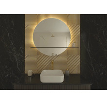 Okrúhle zrkadlo do kúpeľne s osvetlením Cordia ROUND MIRROR WITH ALUMINIUM SHELF IP 44