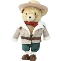 Plyšový medveď s klobúkom, bundou a nohavicami