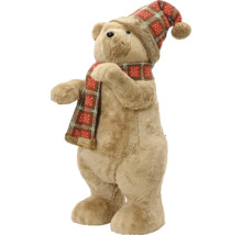 Plyšový medveď s čiapkou a šálom