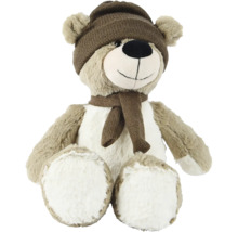 Plyšový medveď s čiapkou a šálom