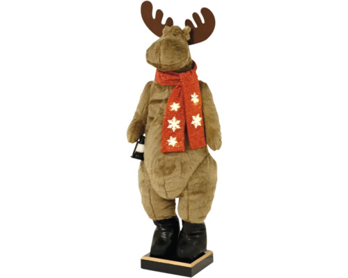 Vianočné dekorácie los textilné 110 cm Dekoratívny los s šálom a topánkami ako vianočná dekorácia