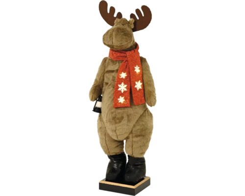 Dekoratívny los s šálom a zvončekom ako vianočná dekorácia