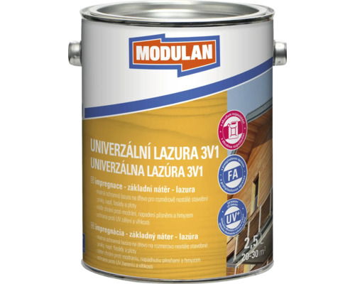 Lazúra na drevo Modulan 3v1 2,5 l svetlosivá