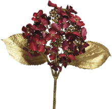 Umelá hortenzia s listami a ozdobnými perlami