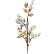 Dekoratívna vetva s listami a bobuľami pre slávnostné dekorácie