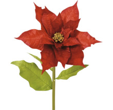 Umelá vianočná hviezda s listami a stonkou