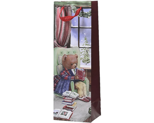 Darčeková taška s motívom medveďa, kresla a kníh