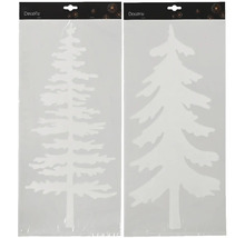 Dve balenia okenných nálepiek s motívmi vianočných stromčekov