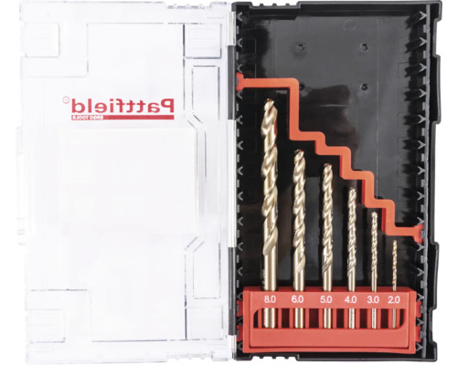 Sada vrtákov rôznych veľkostí v plastovom puzdre