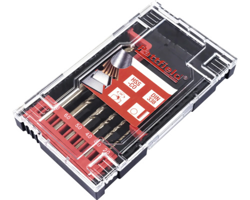 Sada vrtákov do kovu rôznych veľkostí v plastovom boxe
